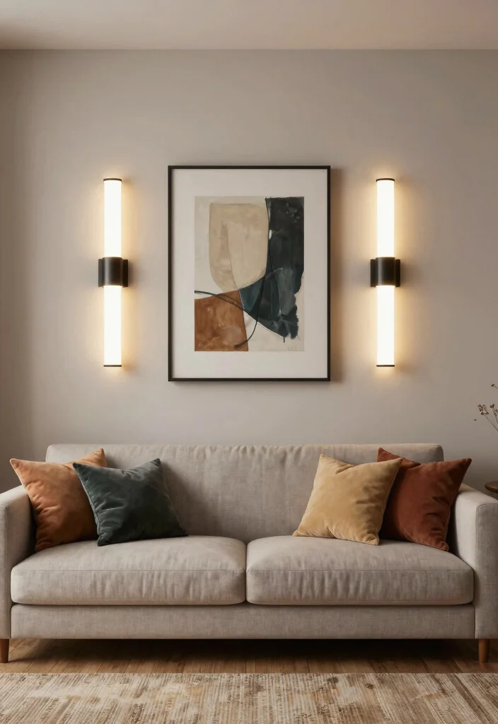 12 Living Room Lamp Lighting Ideas for Cozy Evenings 5. Chic LED Wall Sconces 0