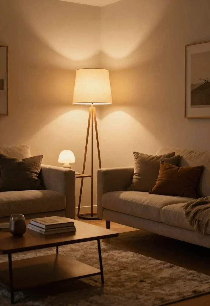 12 Living Room Lamp Lighting Ideas for Cozy Evenings 9. Layered Lighting with Multiple Lamps 0