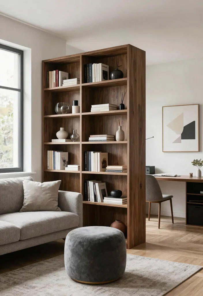 12 Living Room Partition Ideas to Define Open Spaces 11. Multi Functional Furniture 0