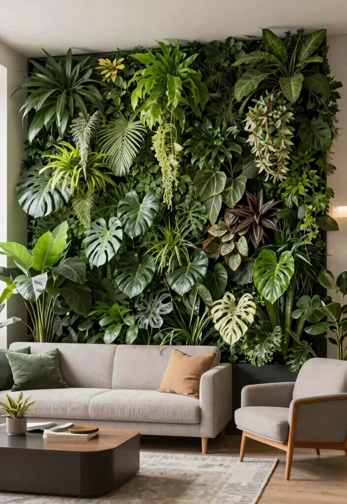12 Living Room Partition Ideas to Define Open Spaces 8. Living Plant Walls 0