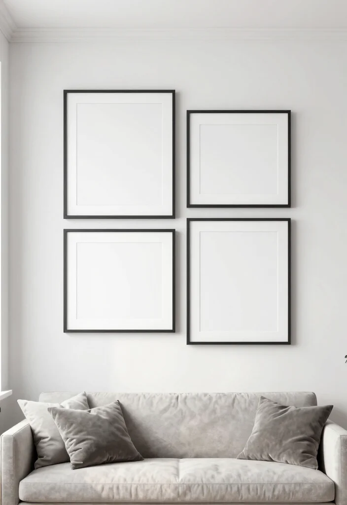 12 Living Room Photo Wall Ideas for Personal Decor 8. Minimalistic Approach 0