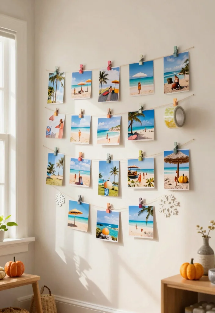 12 Living Room Photo Wall Ideas for Personal Decor 9. Seasonal Displays 0