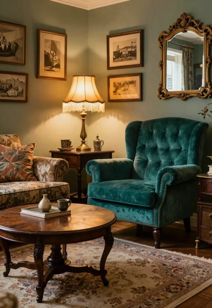 12 Living Room Theme Ideas to Guide Your Decor 3. Vintage Glamour 0