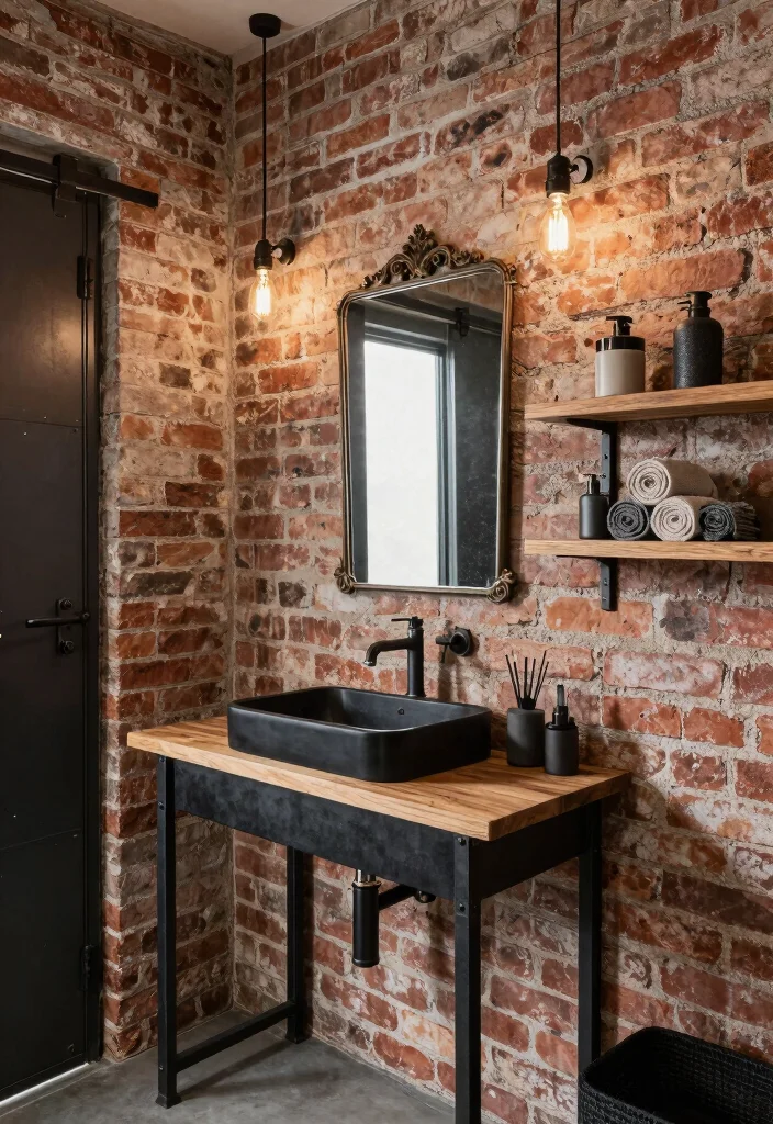 12 Male Bathroom Decor Ideas with Clean Masculine Energy 1. Embrace the Industrial Aesthetic 0