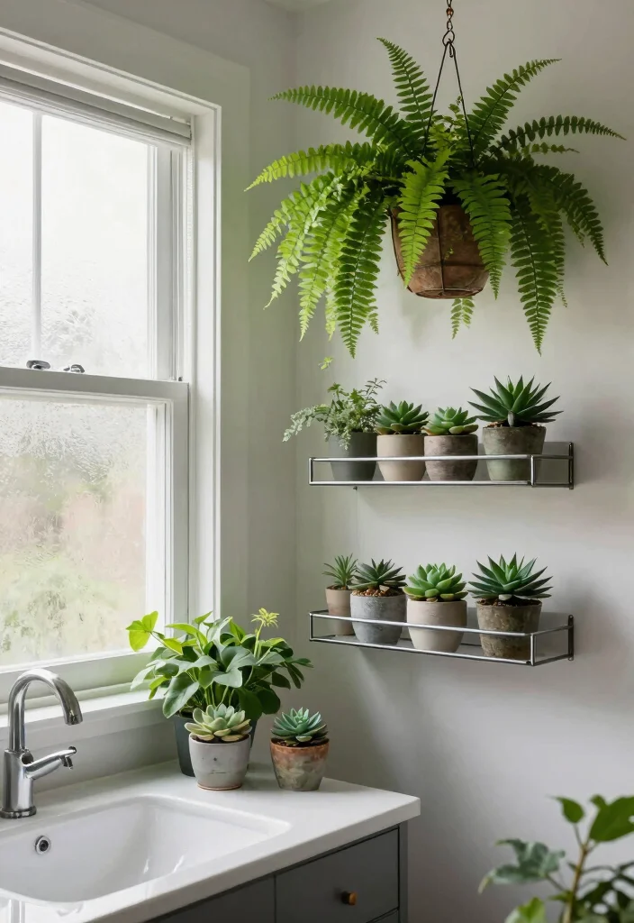 12 Male Bathroom Decor Ideas with Clean Masculine Energy 6. The Power of Greenery 0