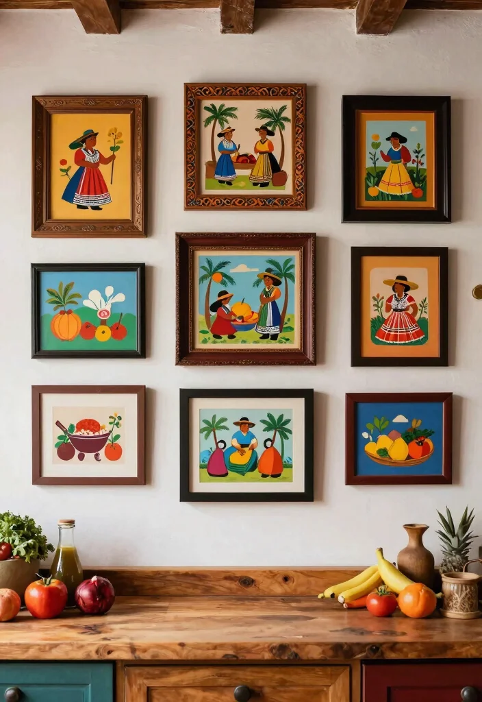 12 Mexican Kitchen Decor Ideas with Colorful Character 3. Colorful Wall Art 0