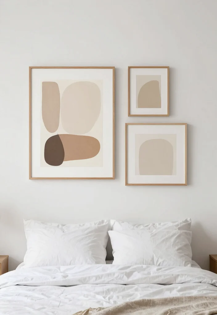 12 Minimal Bedroom Design Ideas for Calm Living 12. Minimalist Artwork 0