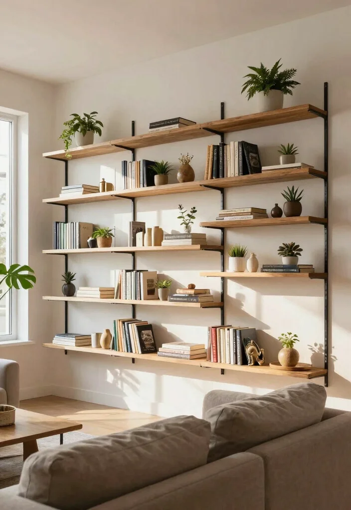 12 One Bedroom Apartment Living Room Ideas That Work 23 12 One Bedroom Apartment Living Room Ideas That Work 3. Wall Mounted Shelves 0