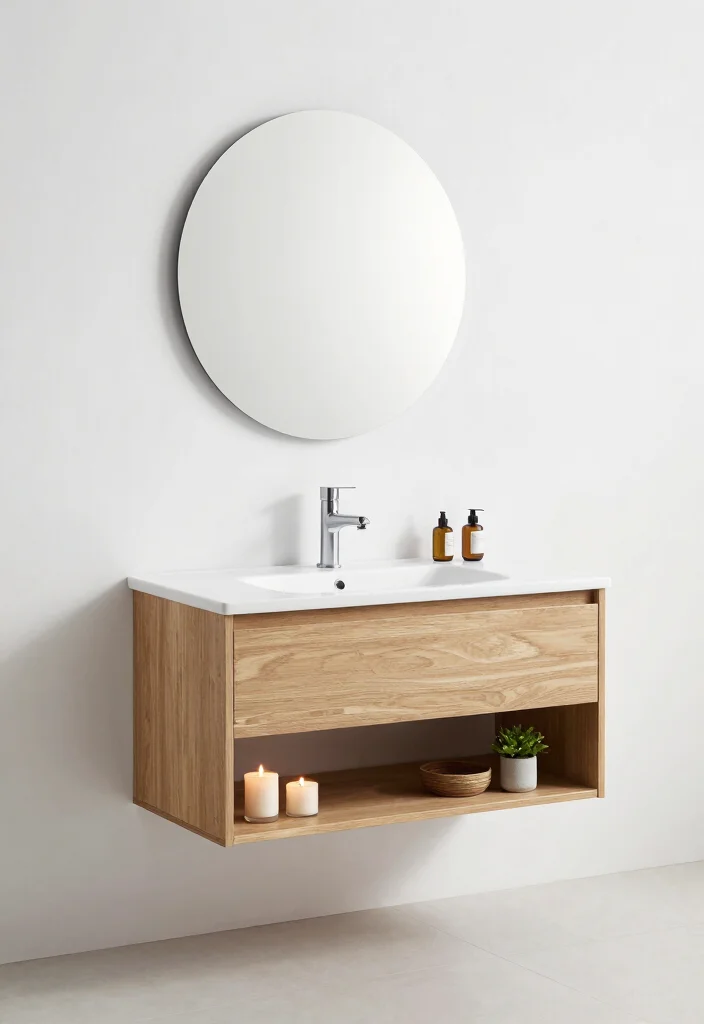 12 One Sink Bathroom Vanity Ideas for Style and Storage 1. Floating Vanity for a Modern Touch 0