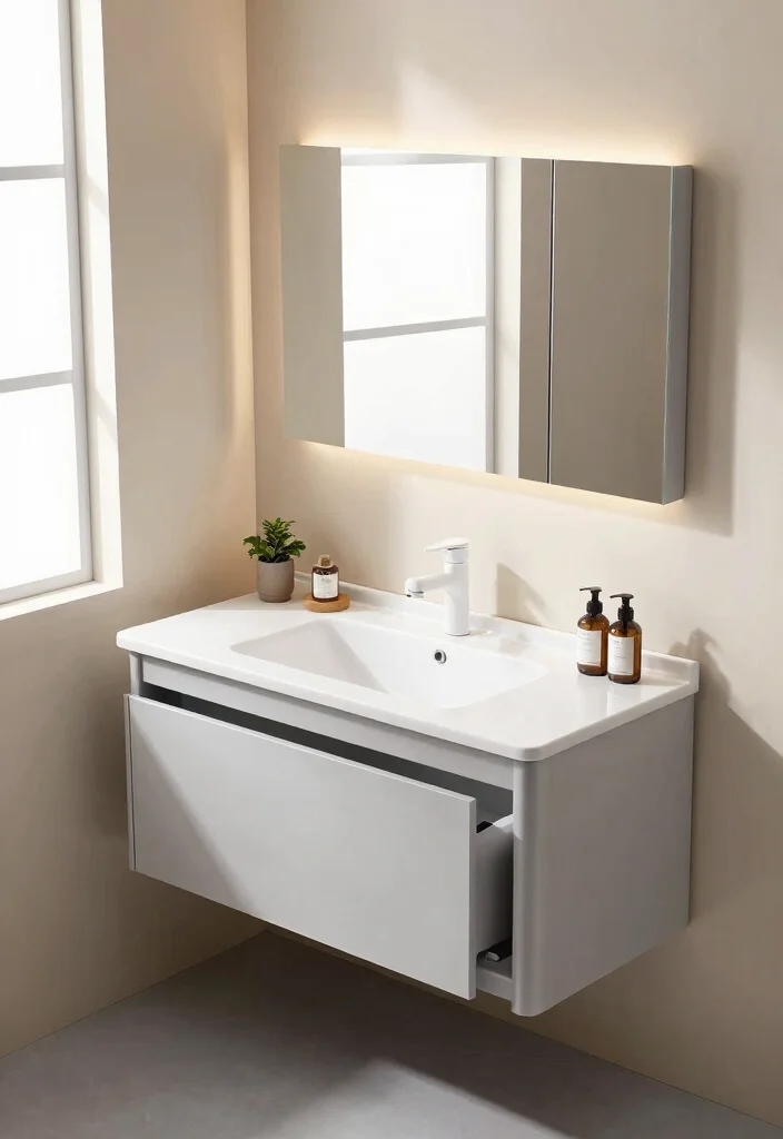 12 One Sink Bathroom Vanity Ideas for Style and Storage 5. Dual Function Vanities 0