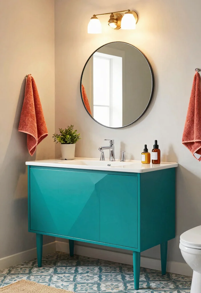 12 One Sink Bathroom Vanity Ideas for Style and Storage 7. Bold Statement Vanities 0