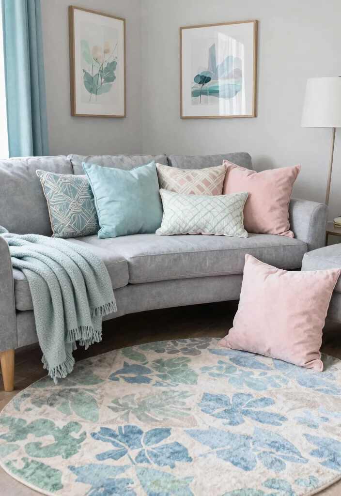 12 Pastel Living Room Ideas with Gentle Color 11. Lavish Layering with Pastels 0