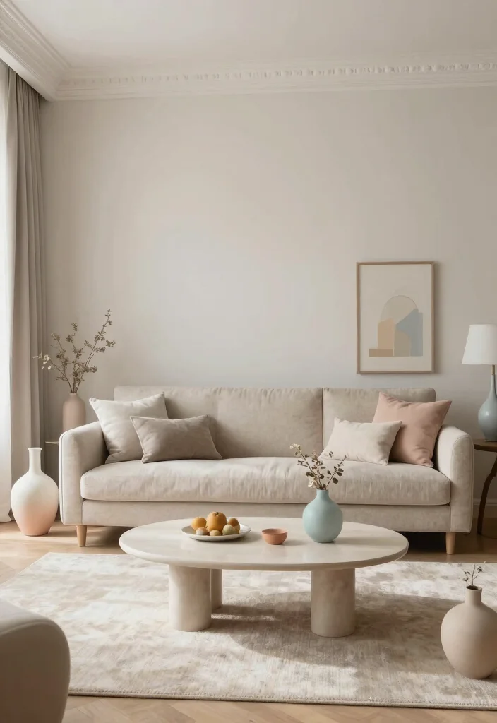 12 Pastel Living Room Ideas with Gentle Color 12. Elegant Pastel Accents 0