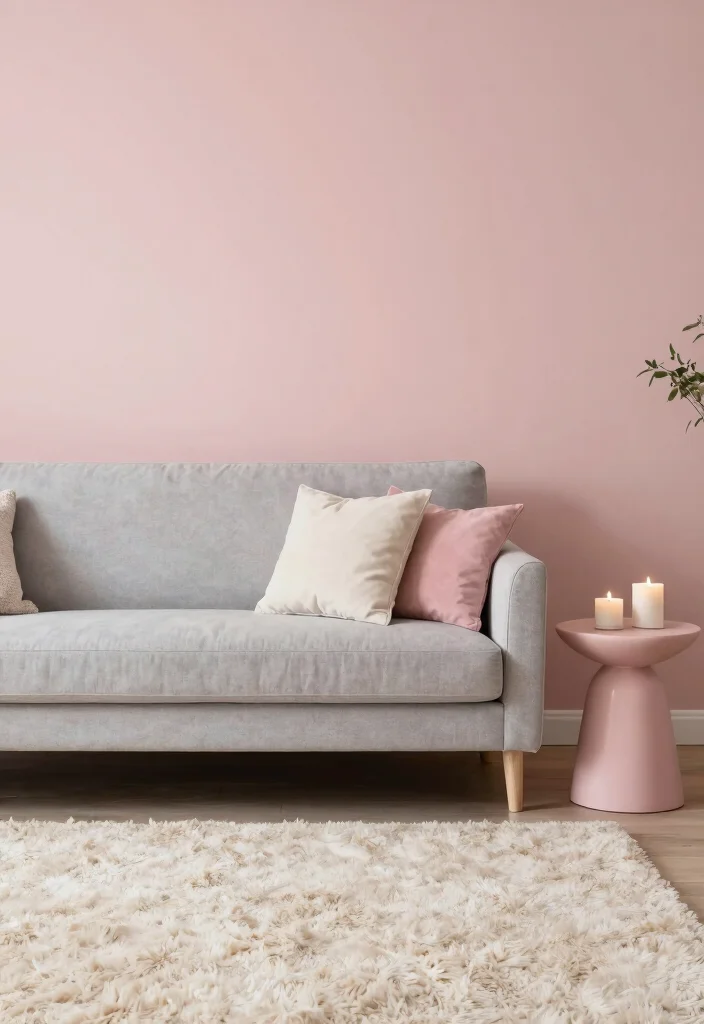 12 Pastel Living Room Ideas with Gentle Color 5. Blush Pink Elegance 0