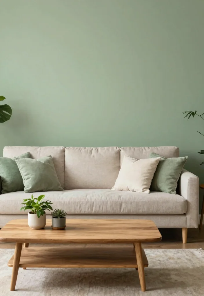 12 Pastel Living Room Ideas with Gentle Color 6. Sage Green Serenity 0