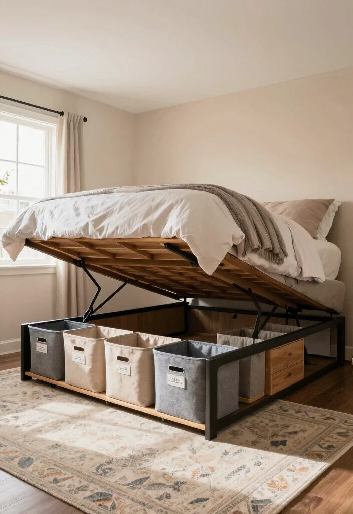 12 Slanted Ceiling Bedroom Ideas That Use Every Inch 6. Under bed Storage Solutions 0
