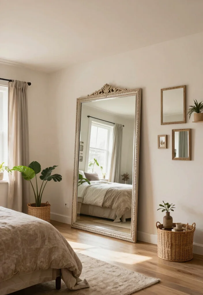 12 Slanted Ceiling Bedroom Ideas That Use Every Inch 9. Use of Mirrors to Expand Space 0