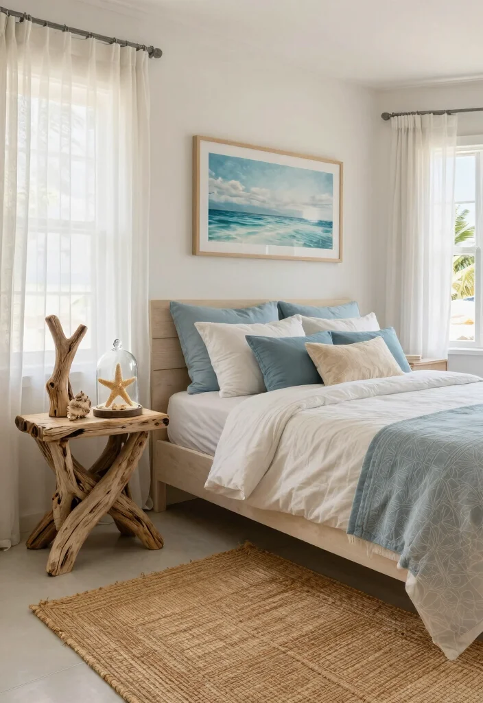 12 Tropical Bedroom Ideas for a Fresh Relaxed Mood 3. Nautical Accents Embrace Coastal Decor 0