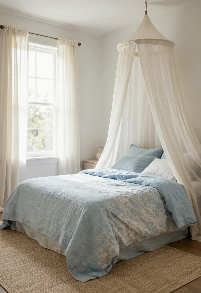 12 Tropical Bedroom Ideas for a Fresh Relaxed Mood 5. Light and Airy Textiles 0