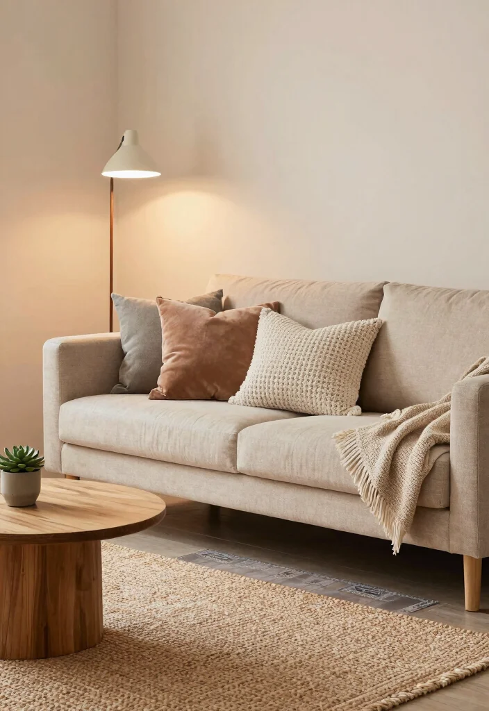 12 UK Living Room Ideas with Cozy Modern Charm 1. Layered Textures for Comfort 0