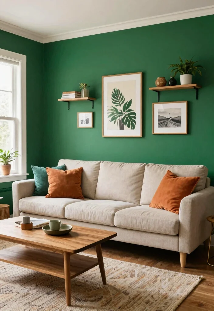 12 UK Living Room Ideas with Cozy Modern Charm 10. Accent Walls for Depth 0