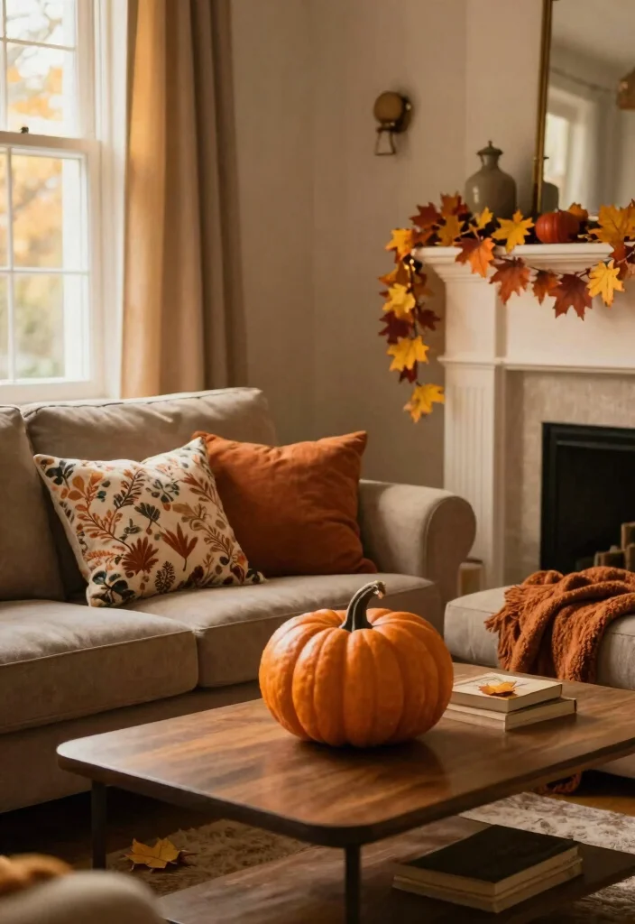 12 UK Living Room Ideas with Cozy Modern Charm 12. Seasonal Decor Swaps 0