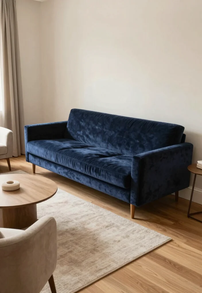 12 Velvet Couch Living Room Ideas with Rich Texture 7. Open Space Arrangement 0