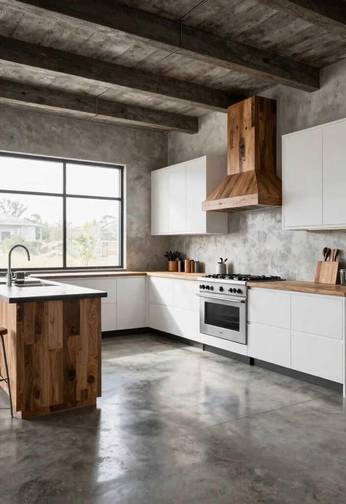 12 White Kitchen Flooring Ideas for a Clean Base 11. Polished Concrete for an Industrial Edge 0