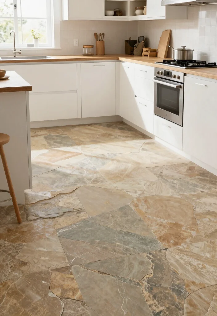 12 White Kitchen Flooring Ideas for a Clean Base 12. Sustainable Slate for a Natural Feel 0