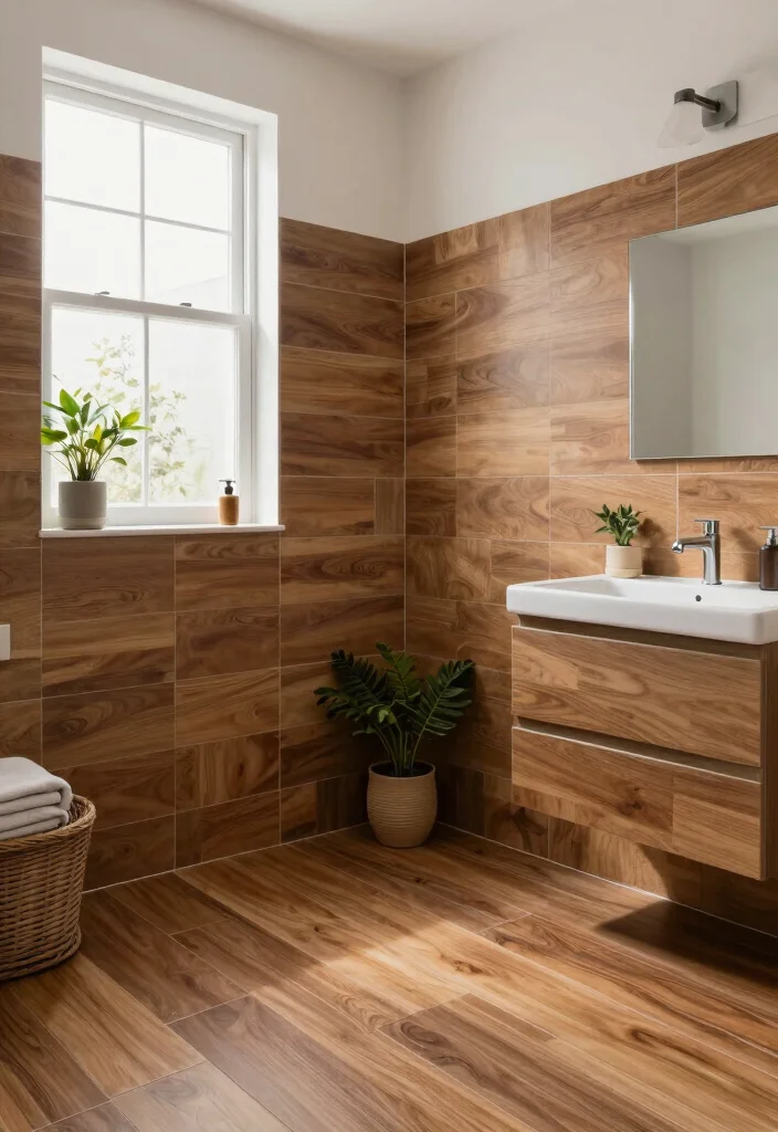 14 Bathroom Wall Tile Ideas for Texture and Lasting Style 12. Vinyl Tiles for Budget Friendly Innovation 0