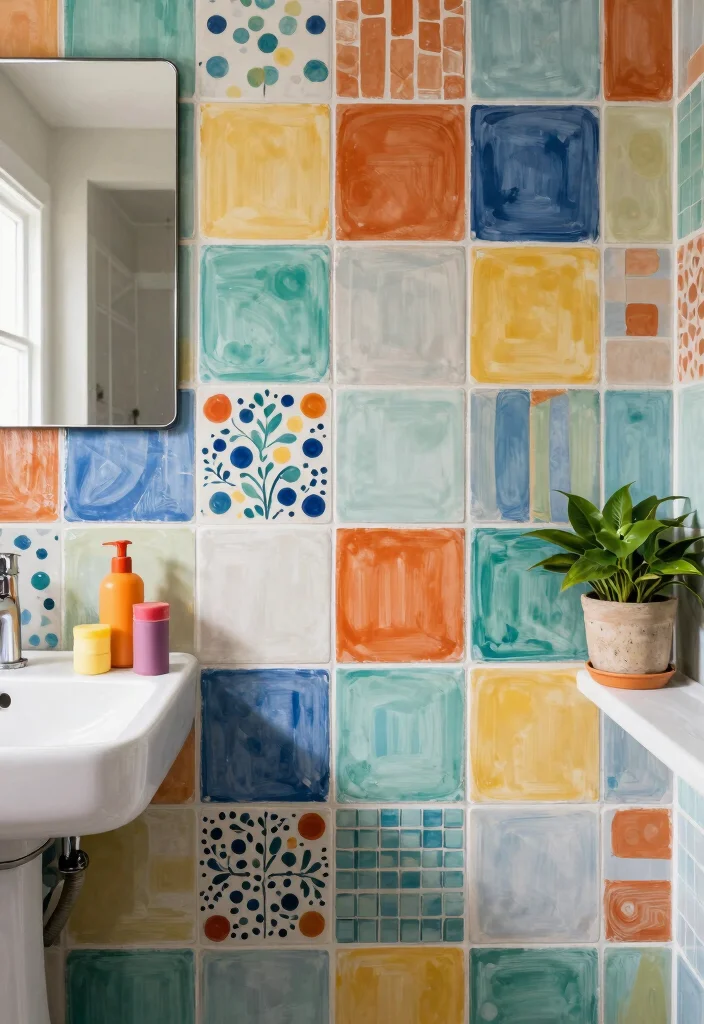 14 Bathroom Wall Tile Ideas for Texture and Lasting Style 14. Eco Friendly Paintable Tiles for Personalization 0