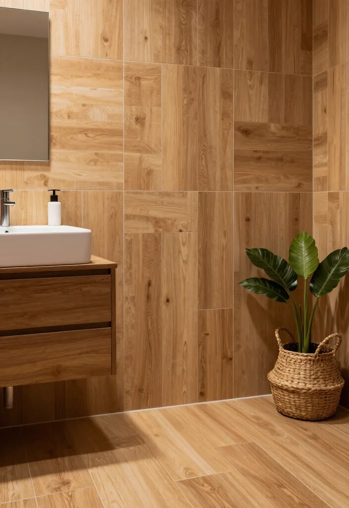 14 Bathroom Wall Tile Ideas for Texture and Lasting Style 7. Porcelain Tiles for Durability and Variety 0
