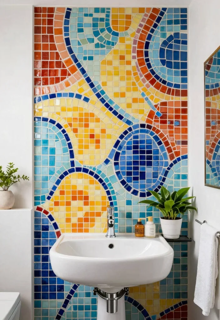 14 Bathroom Wall Tile Ideas for Texture and Lasting Style 9. Mosaic Tiles for Creative Patterns 0