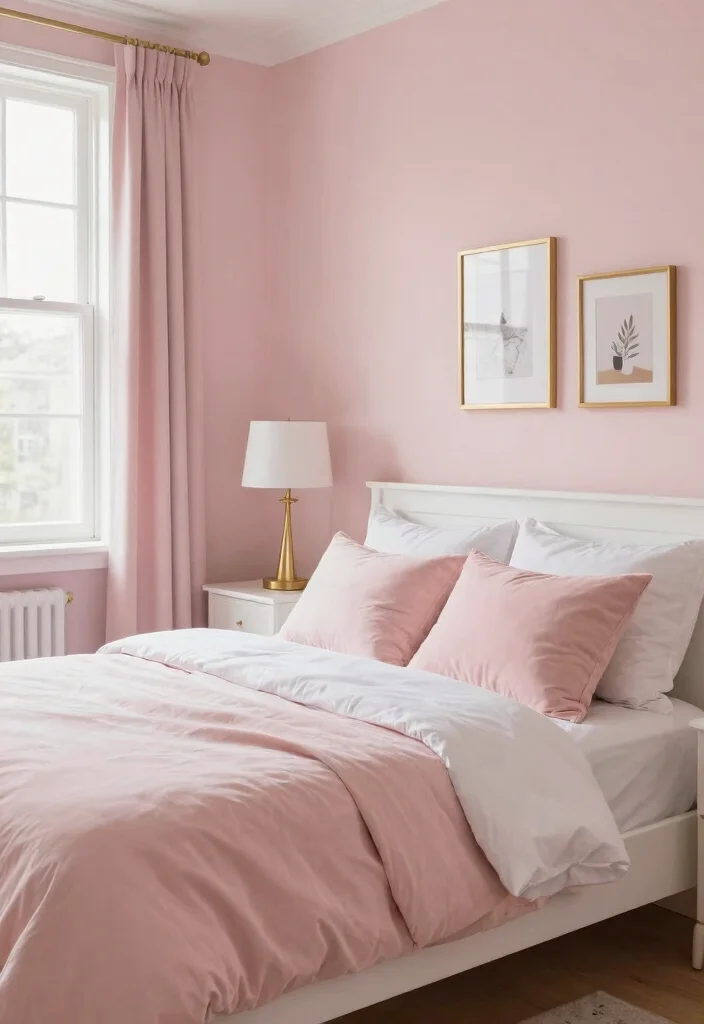 14 Bedroom Wall Paint Design Ideas for Visual Impact 11. Chic Blush Pink 0