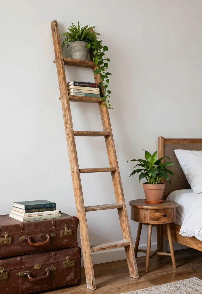 14 Cottagecore Bedroom Ideas with Soft Cozy Layers 12. Repurposed Items 0