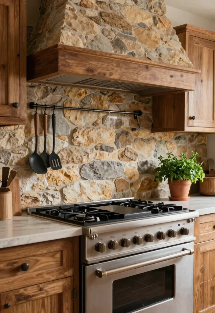 14 Kitchen Feature Wall Ideas to Add Visual Interest 13. Natural Stone Wall 0