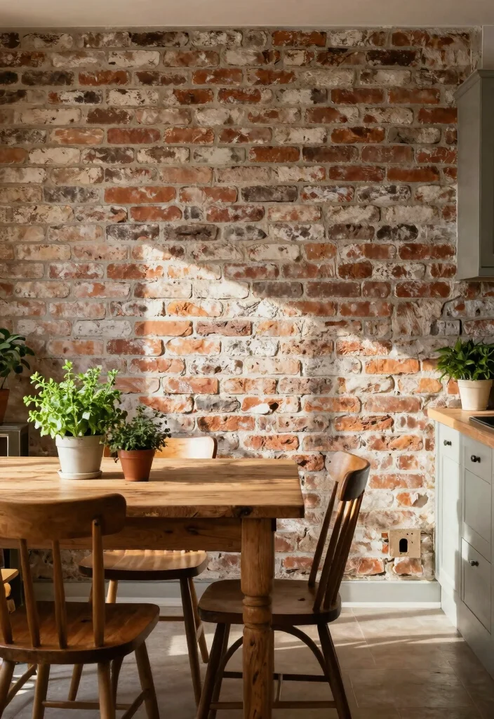 14 Kitchen Feature Wall Ideas to Add Visual Interest 5. Faux Brick Wall 0