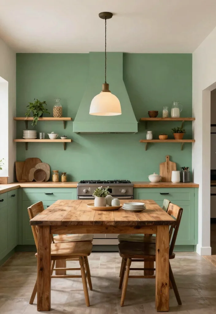 14 Kitchen Feature Wall Ideas to Add Visual Interest 8. Colorful Painted Accent Wall 0