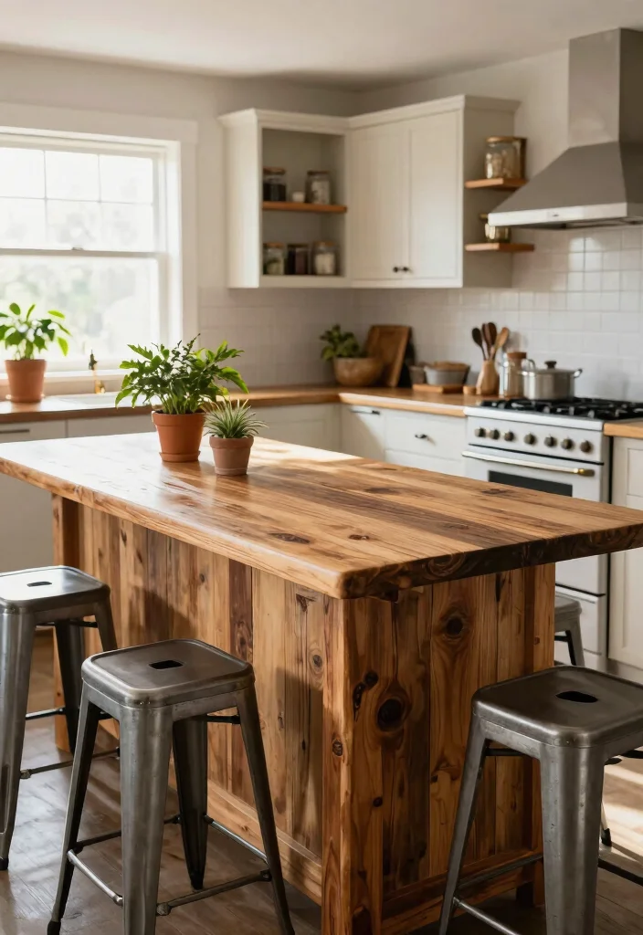 14 Kitchen Island Ideas for Cooking and Gathering 1. Reclaimed Wood Elegance 0