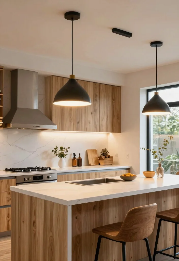 14 Kitchen Island Ideas for Cooking and Gathering 12. Statement Lighting 0