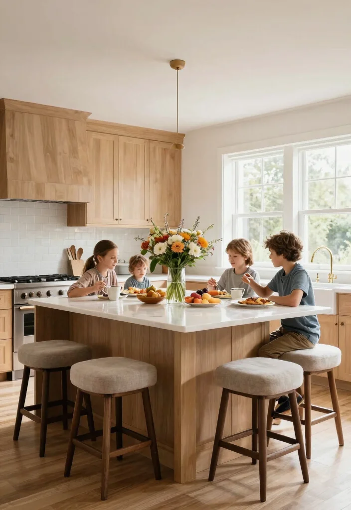 14 Kitchen Island Ideas for Cooking and Gathering 9. Island with Seating 0
