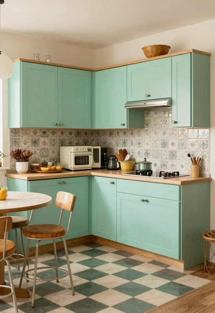 14 L Shape Kitchen Ideas for Efficient Everyday Layouts 10. Vintage Flair 0