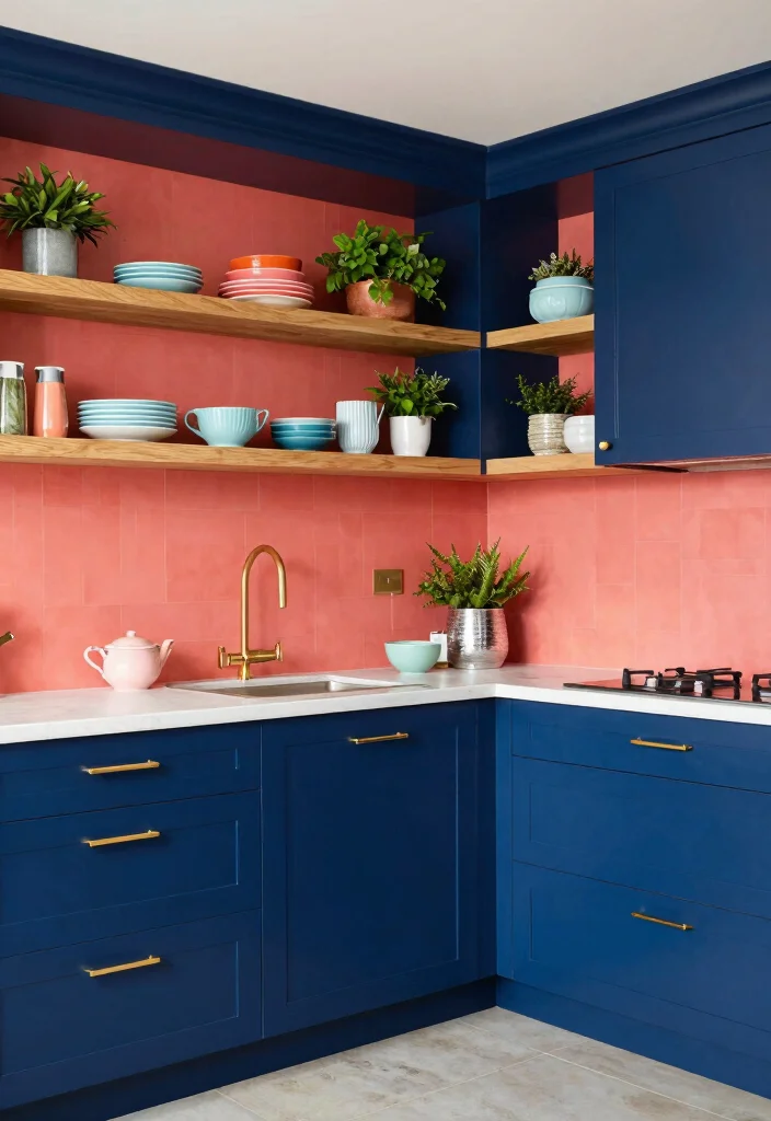 14 L Shape Kitchen Ideas for Efficient Everyday Layouts 3. Bold Color Accents 0