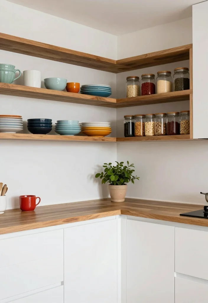14 L Shape Kitchen Ideas for Efficient Everyday Layouts 4. Open Shelving Solutions 0