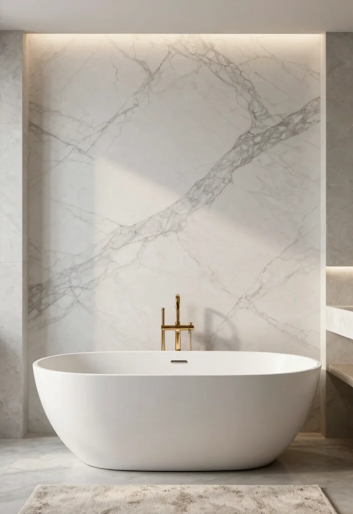 14 Marble Bathroom Ideas for a Timeless Elegant Look 2. Marble Accent Walls 0
