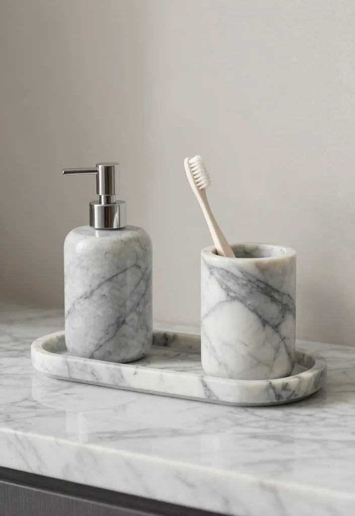 14 Marble Bathroom Ideas for a Timeless Elegant Look 6. Elegant Bathroom Accessories 0