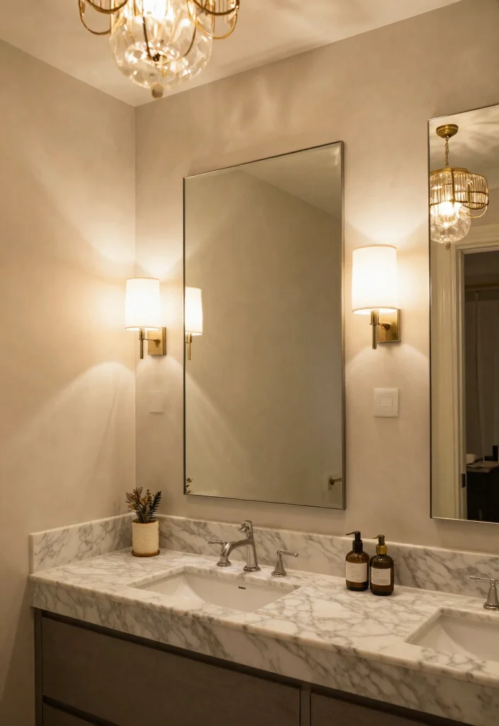 14 Marble Bathroom Ideas for a Timeless Elegant Look 9. Marble Lighting Fixtures 0