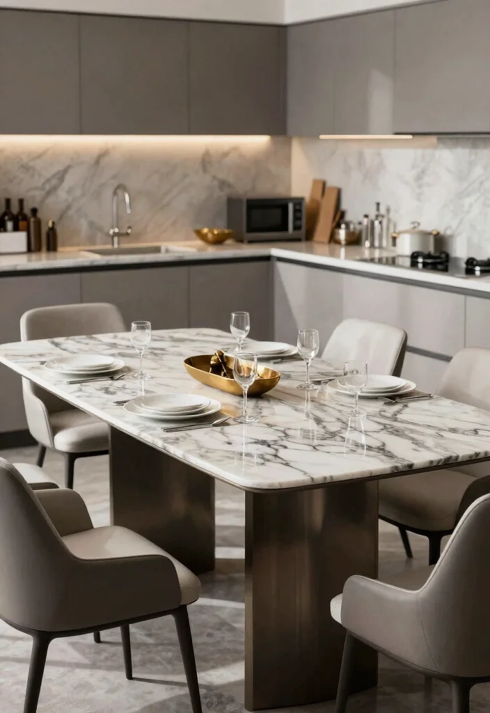 14 Marble Kitchen Ideas for a Luxe Modern Finish 12. Marble Topped Tables 0
