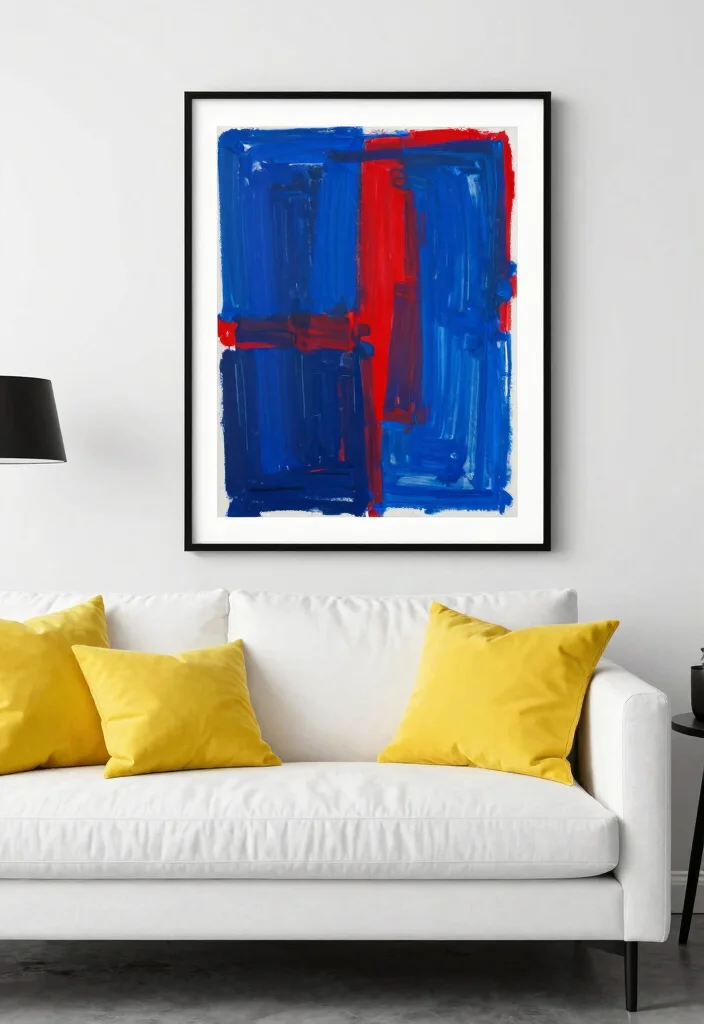 14 Modern Black and White Living Room Ideas with Contrast 11. Accent Pieces in Color 0