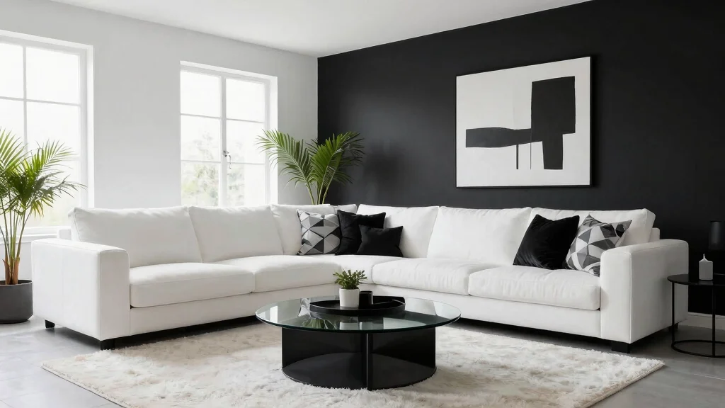 14 Modern Black and White Living Room Ideas with Contrast